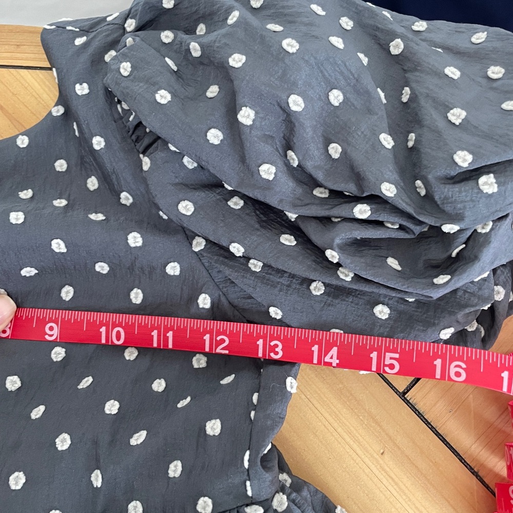 Elegant Charcoal Polka Dot Kids Dress NORALEE SOFIA DRESS - MIDNIGHT Size 10Y - Picture 15 of 16